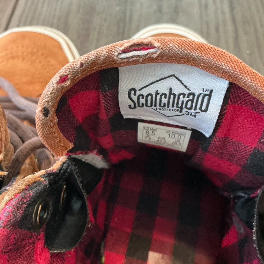 Vans Sk8-Hi MTE Scotchgard Suede High Tops – Brown & Plaid, M8-5/W10 - Picture 15 of 15